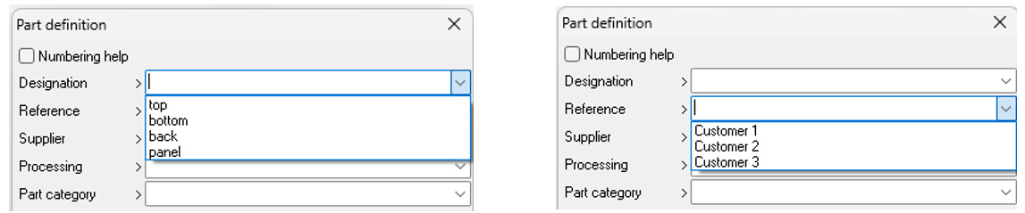 Using predefined designation and references