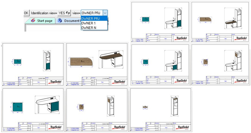 Highlighting a part in multi-drawings