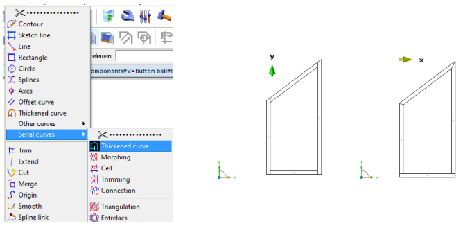 New cutting mode for thickened serial curves